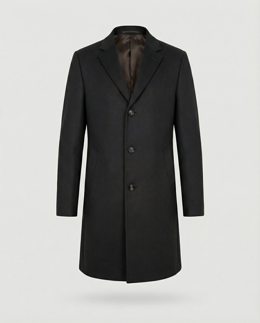 Herren eleganter Wollmantel mit klassischem Revers und praktischen Taschen R&B