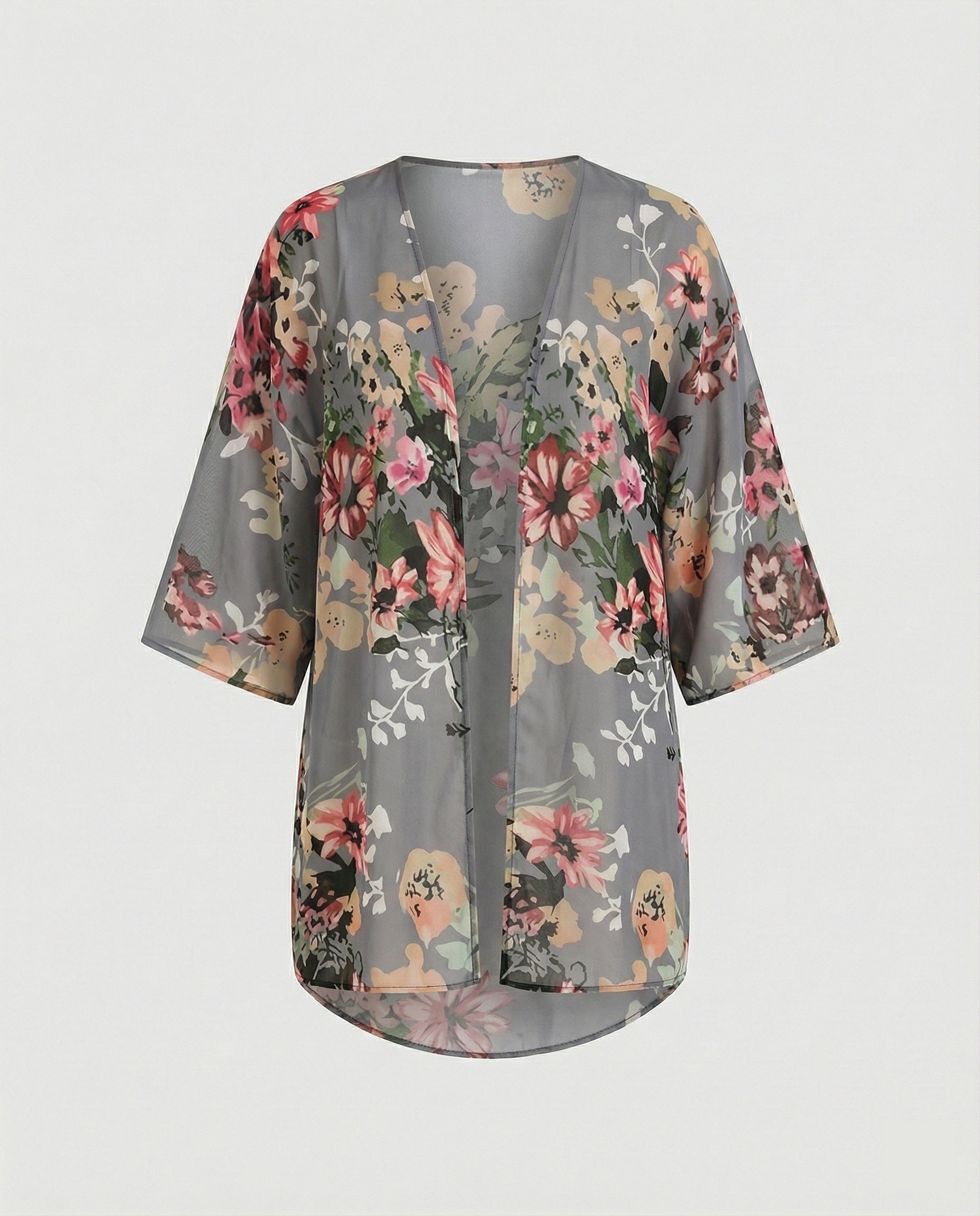 Offener Kimono Damen Floral