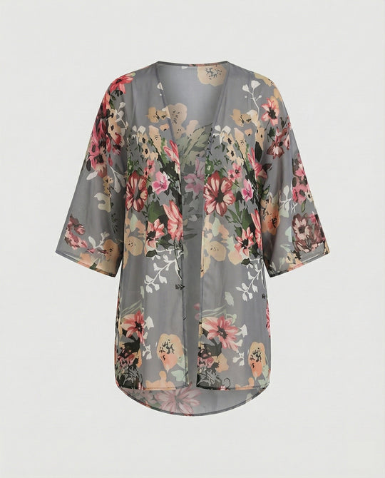 Offener Kimono Damen Floral