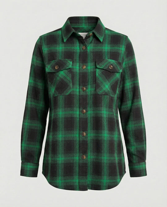 Damen Hemdjacke Flanell Karo