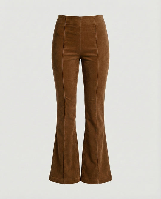 Damen Flared Cord-Hose mit hohem Bund und weichem Material R&B