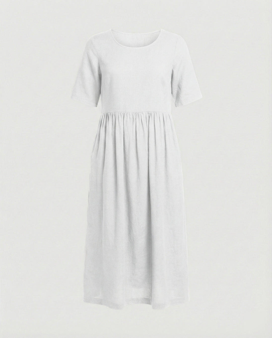 Freizeitkleid Damen Midikleid Leinenoptik