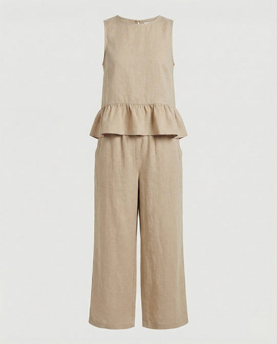 Damen Zweiteiler Set Volanttop & Palazzohose