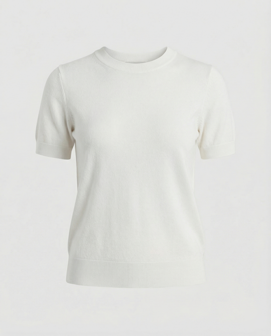 Damen Feinstrickpullover mit Kurzarmiger Silhouette und Weich Fließendem Material R&B