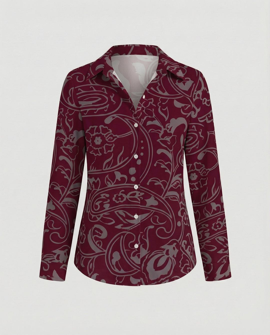 Hemdbluse Seidenoptik Damen Floral