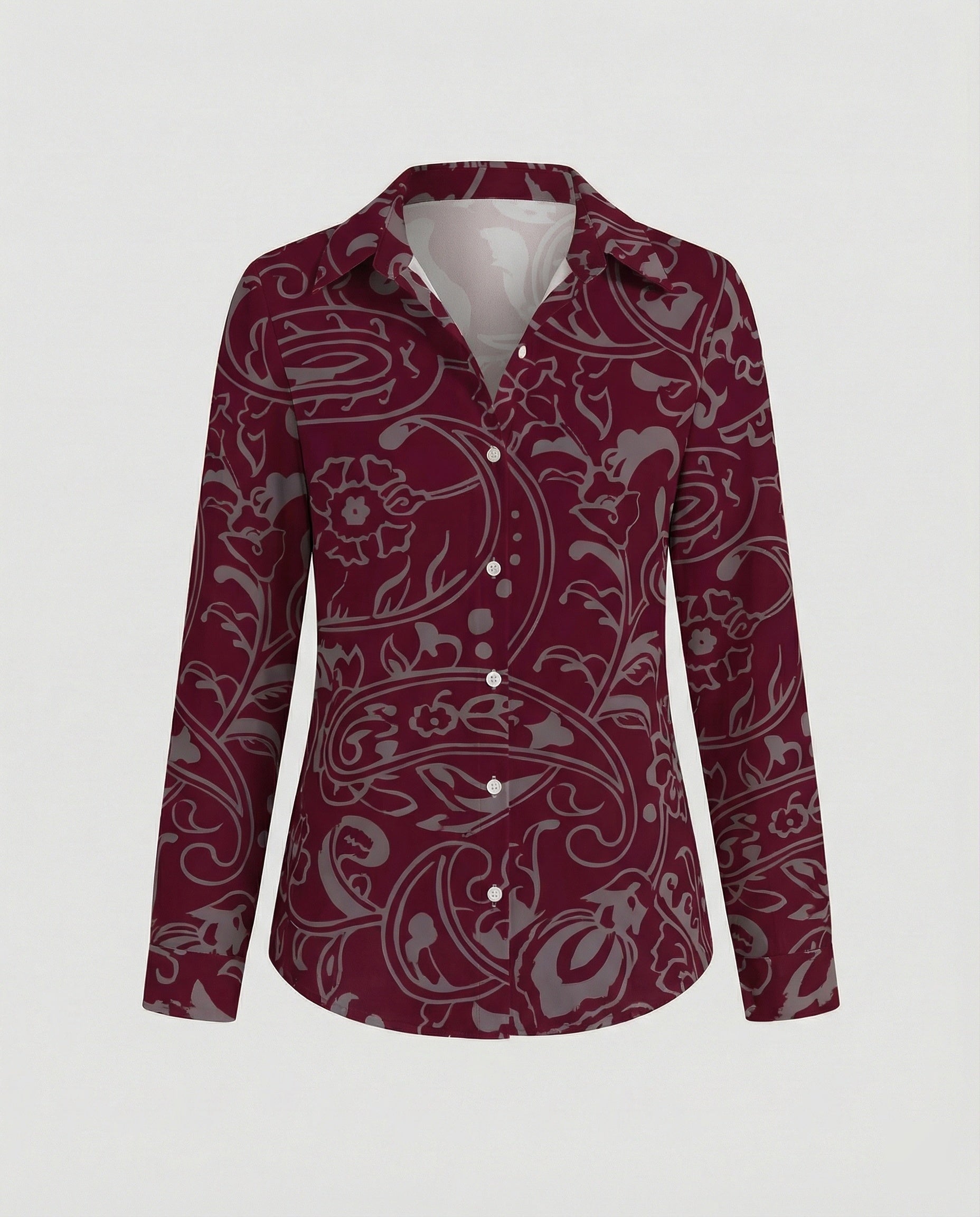 Hemdbluse Seidenoptik Damen Floral