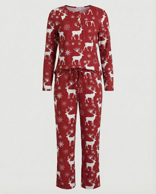Damen Pyjama Set Damen Print