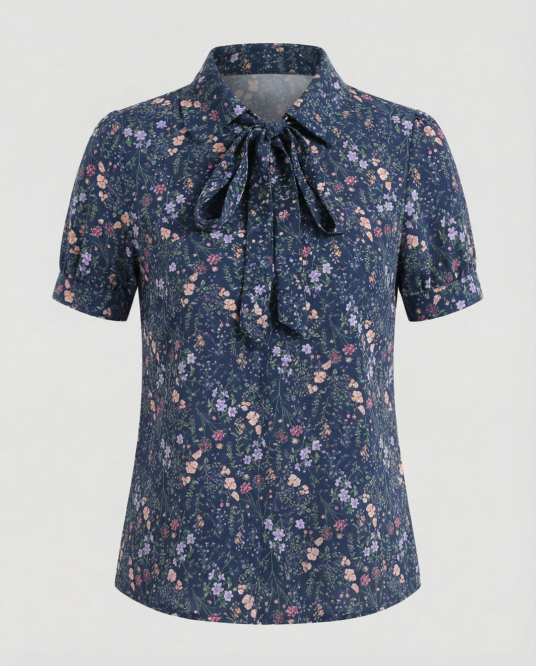 Bluse Damen Kurz mit Krawattenkragen