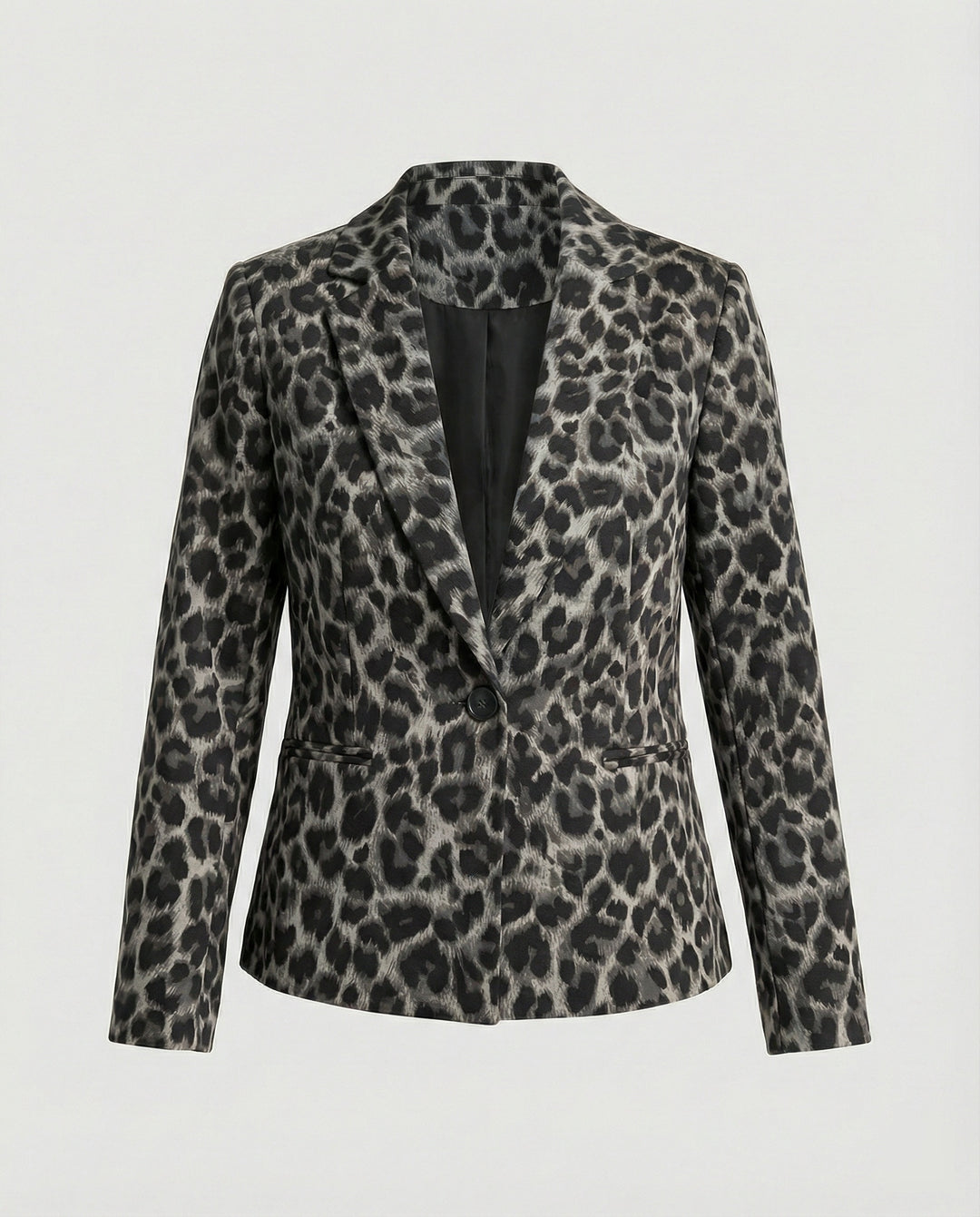 Damen Modischer Blazer im Leo-Design mit schlankem Schnitt R&B
