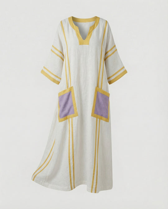 Leinen Kaftan Maxikleid Damen