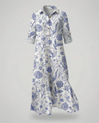 Damen Hemdblusenkleid mit Volant