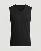 Herren ärmelloses V-Ausschnitt-Tanktop aus atmungsaktivem Stretchmaterial R&B