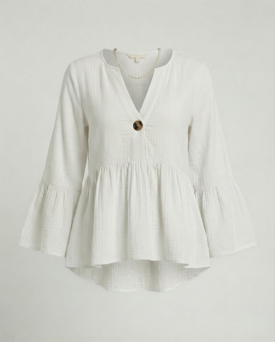 Bluse Damen Babydoll Baumwolle
