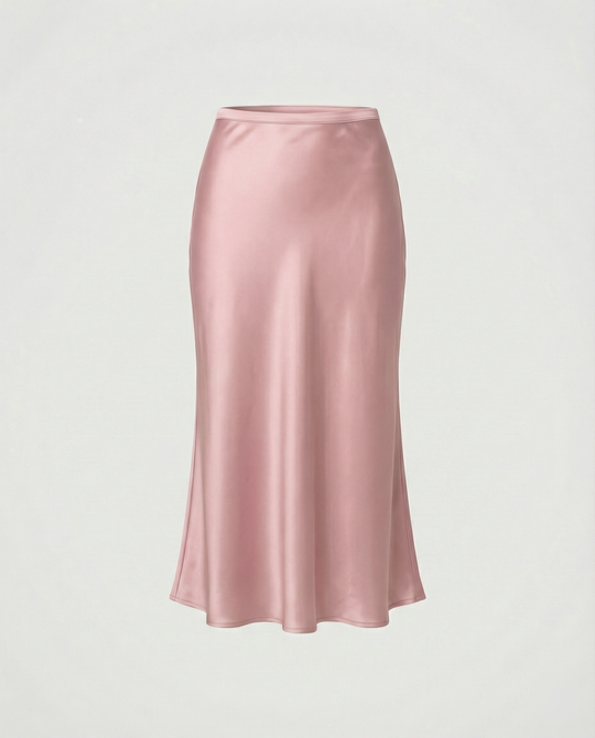 Damen eleganter Midirock mit sanftem Schnitt und hohem Bund R&B