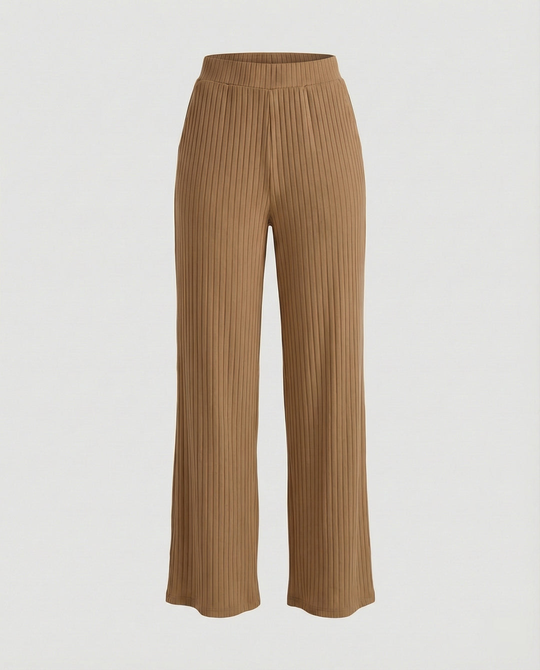 Damen elegante weit geschnittene Sommerhose mit feiner Rippstruktur R&B