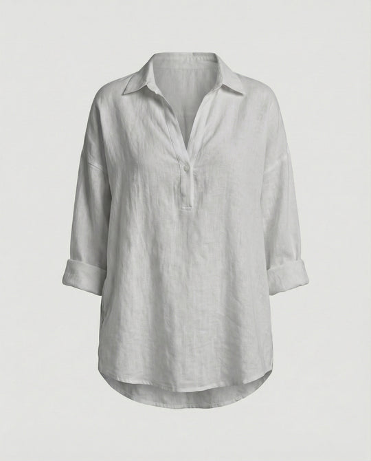 Leinenbluse Damen mit Knopfleiste