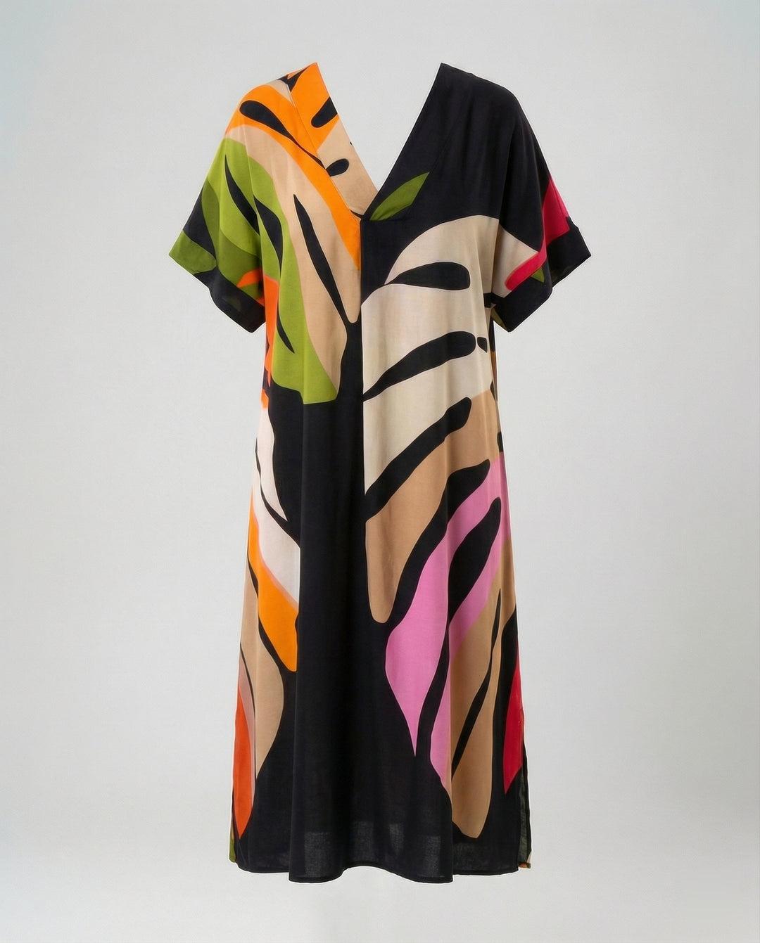 Damen Kaftan Midikleid Print