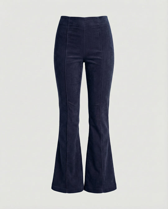 Damen Flared Cord-Hose mit hohem Bund und weichem Material R&B