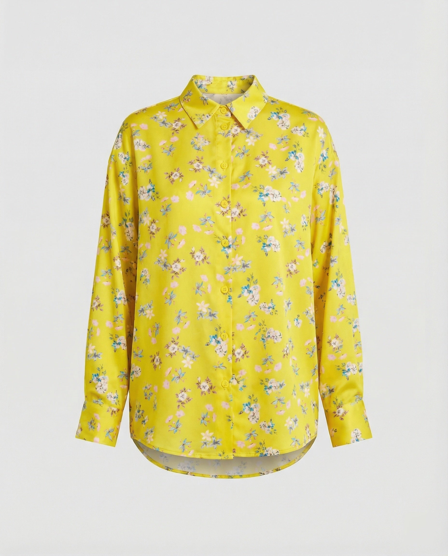 Leichte Hemdbluse Damen Aquarell Blumen