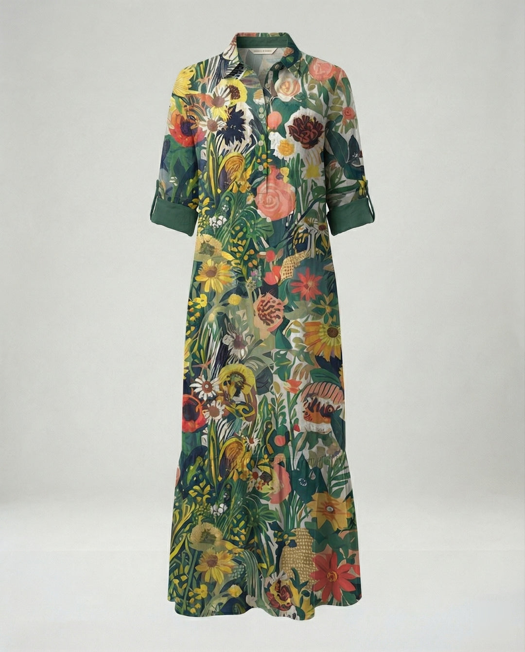 Damen Hemdblusenkleid mit Volant