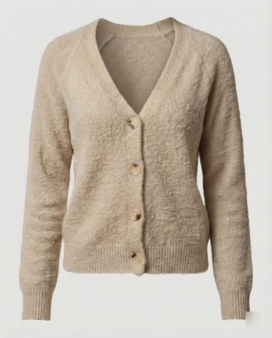 Damen Strickcardigan kuschelig mit dekorativen Knöpfen