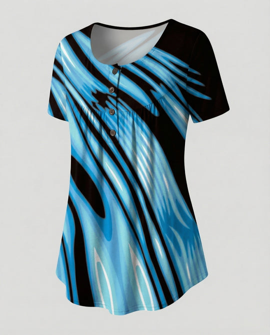 Damen Tunika Damen U-Ausschnitt Print