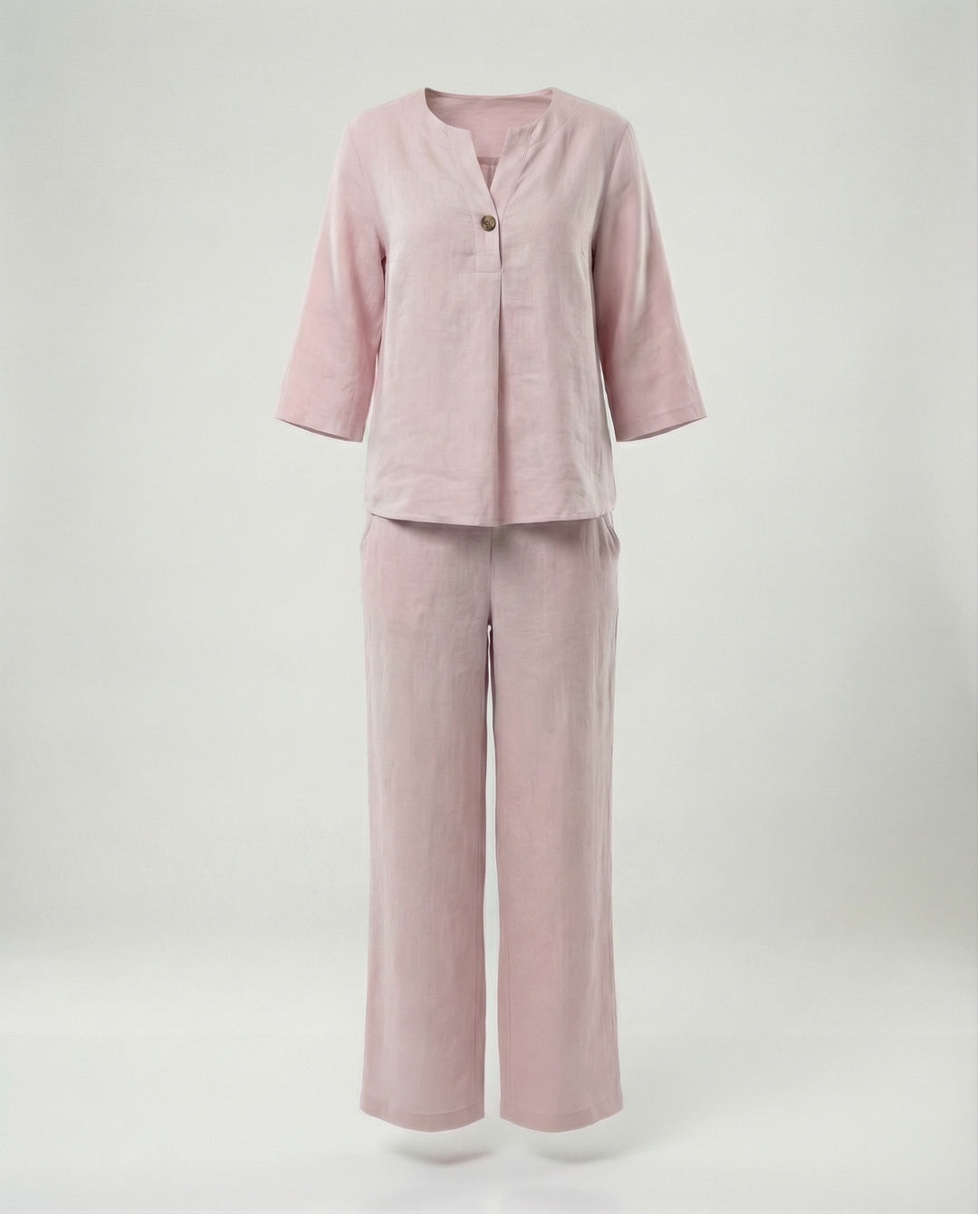 Damen leichte Leinenbluse mit Knopfdetails