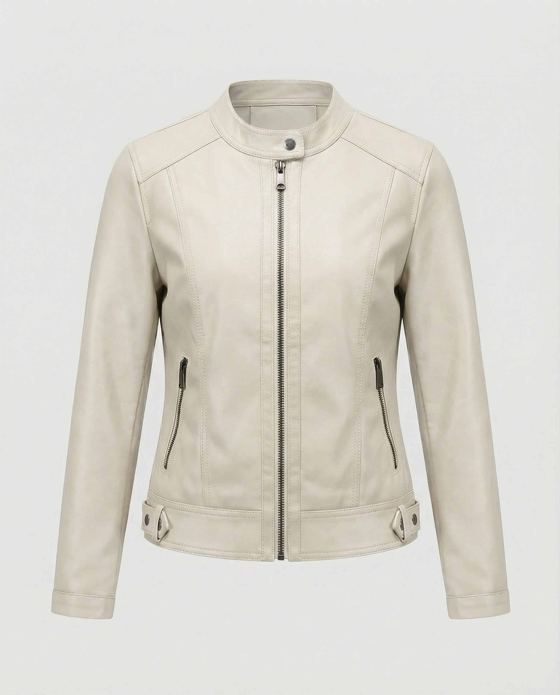 Damen Bikerjacke Lederoptik