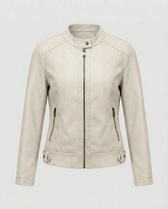 Damen Bikerjacke Lederoptik