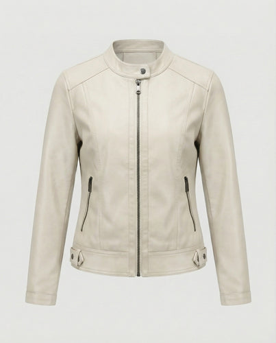 Damen Bikerjacke Lederoptik