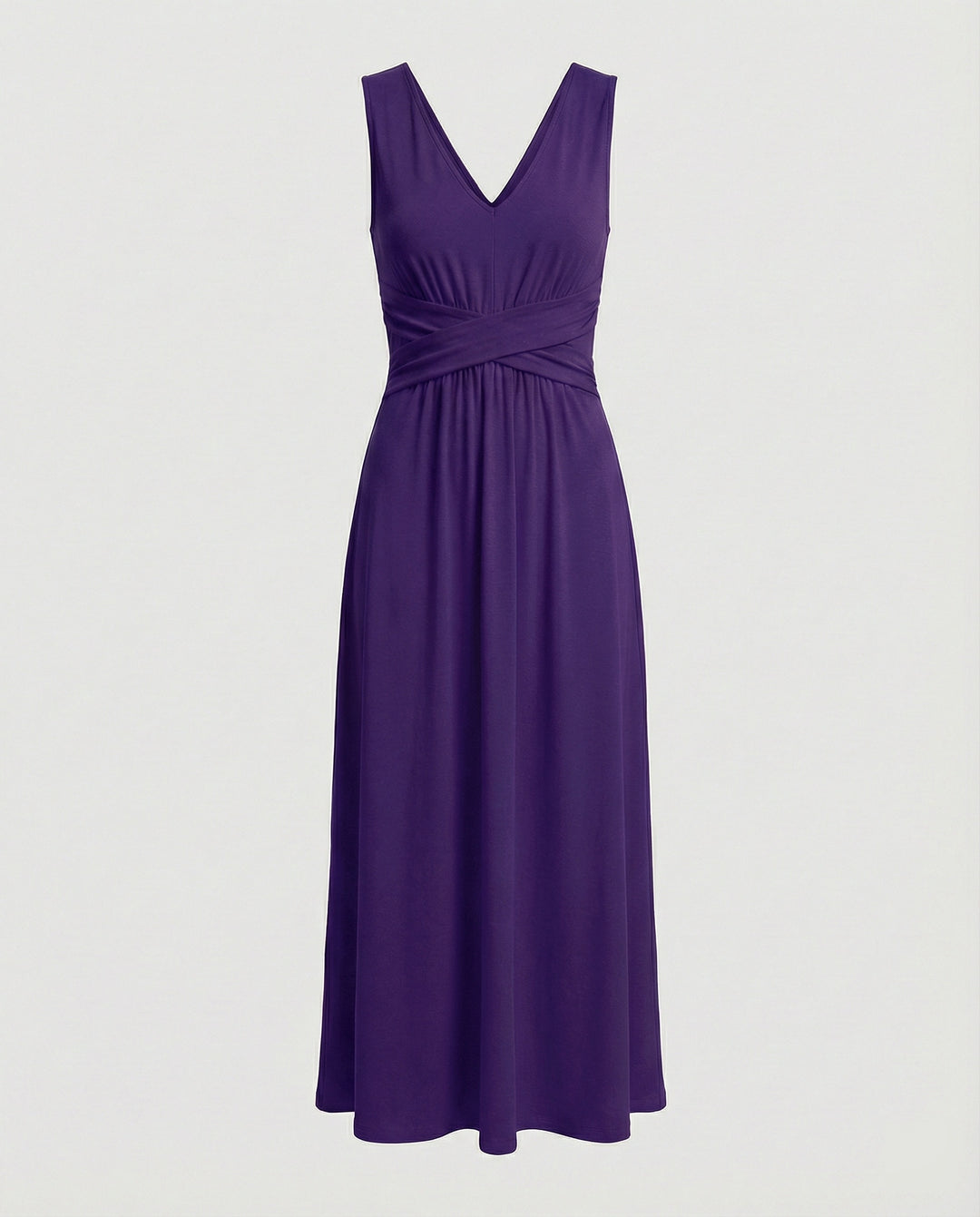 Damen Maxikleid V Ausschnitt ärmellos