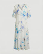 Boho Maxikleid Damen Kordelzug