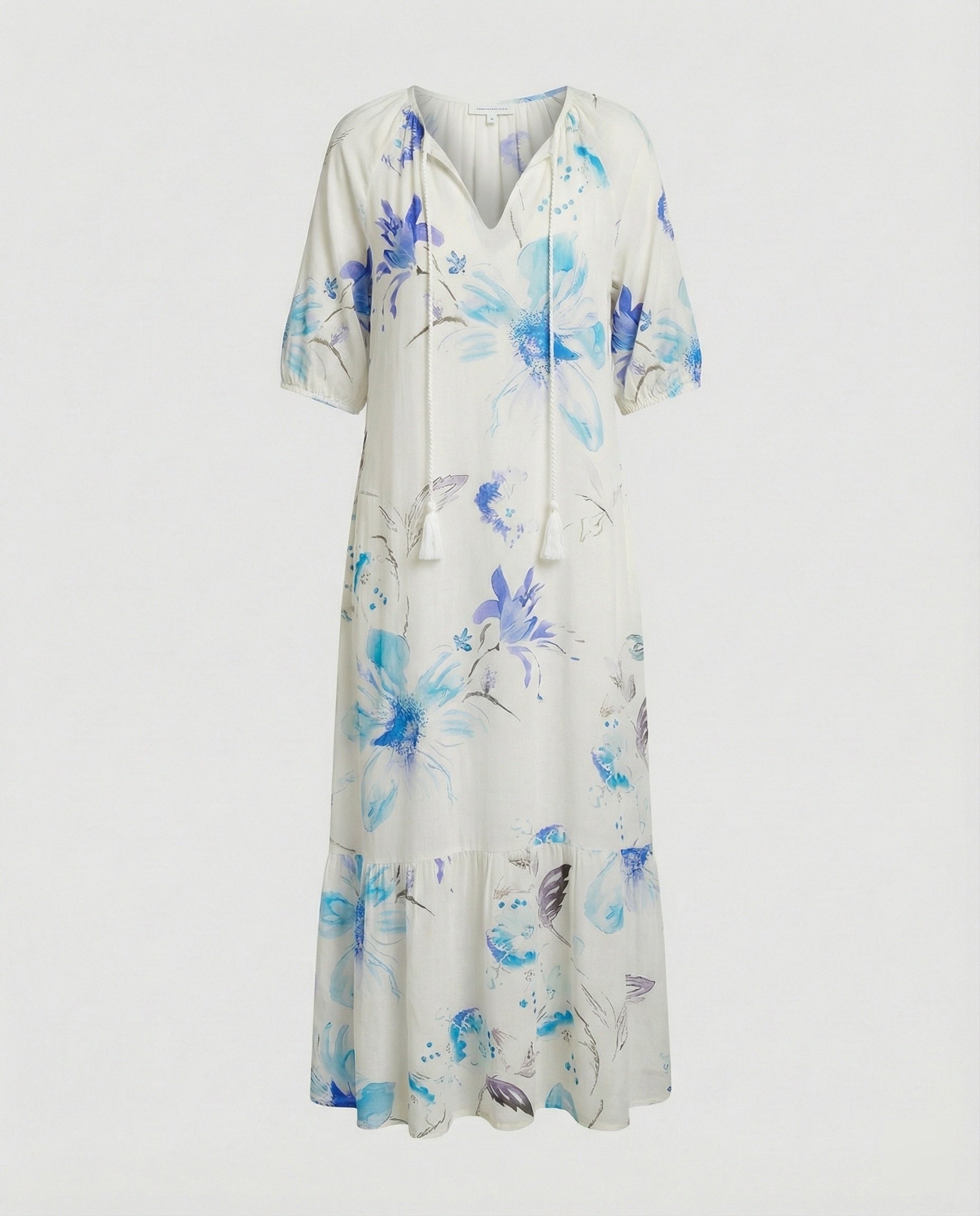 Boho Maxikleid Damen Kordelzug