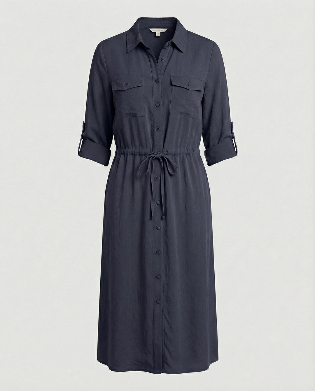 Damen Hemdblusenkleid mit Kordelzug