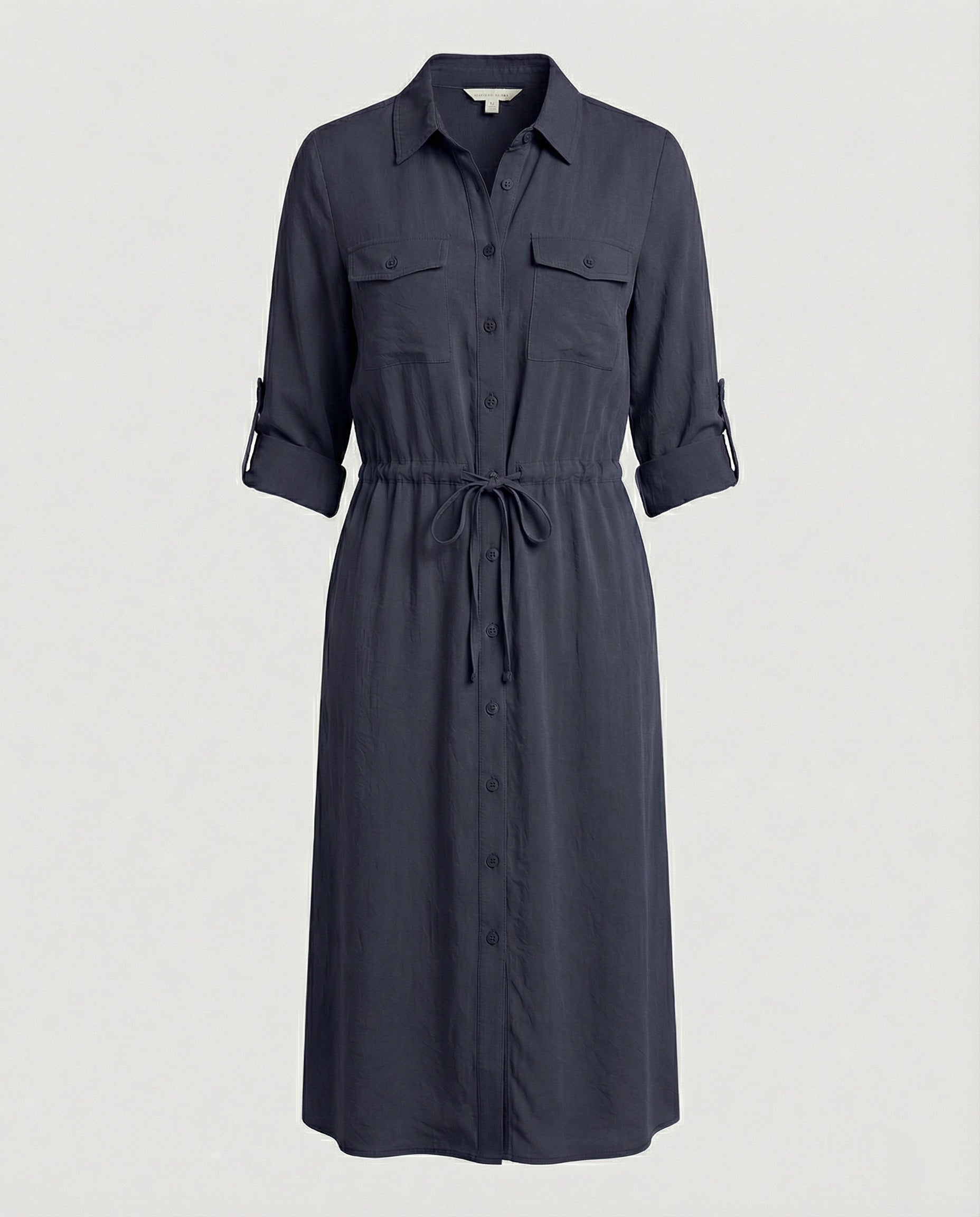 Damen Hemdblusenkleid mit Kordelzug
