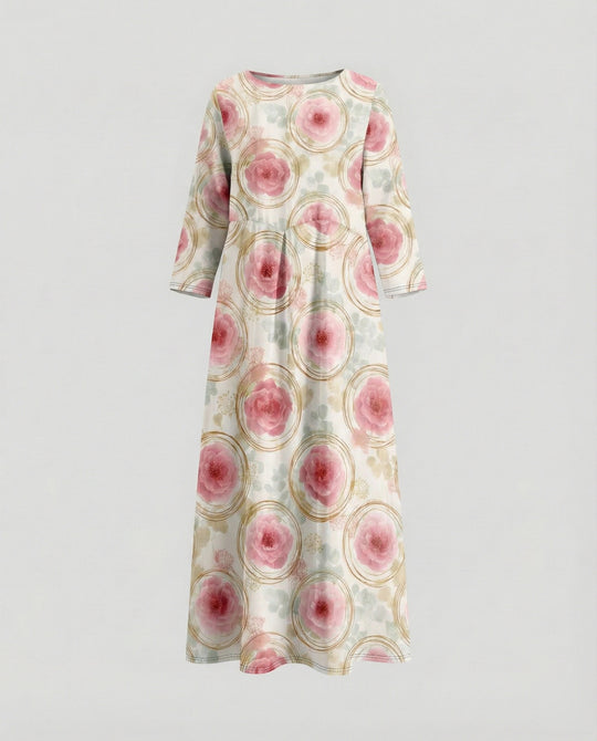 Damen Maxikleid floral mit Taschen