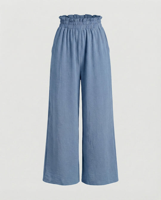 Damen Culotte-Hosen mit weitem Bein und elastischem Bund R&B