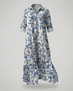 Damen Hemdblusenkleid mit Volant