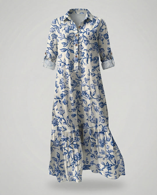 Damen Hemdblusenkleid mit Volant