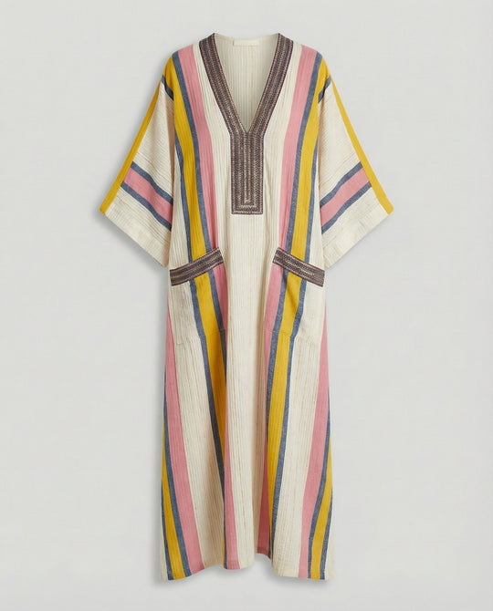 Leinen Kaftan Maxikleid Damen