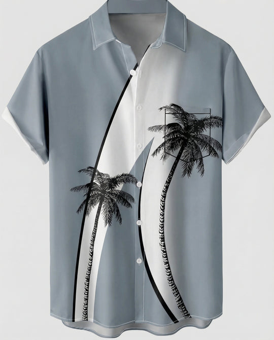 Kurzarm Hawaiihemd Herren Palmenprint