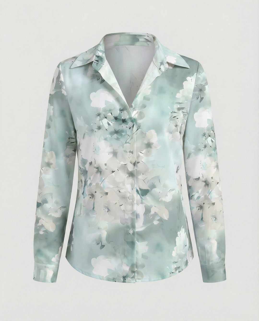 Hemdbluse Seidenoptik Damen Floral