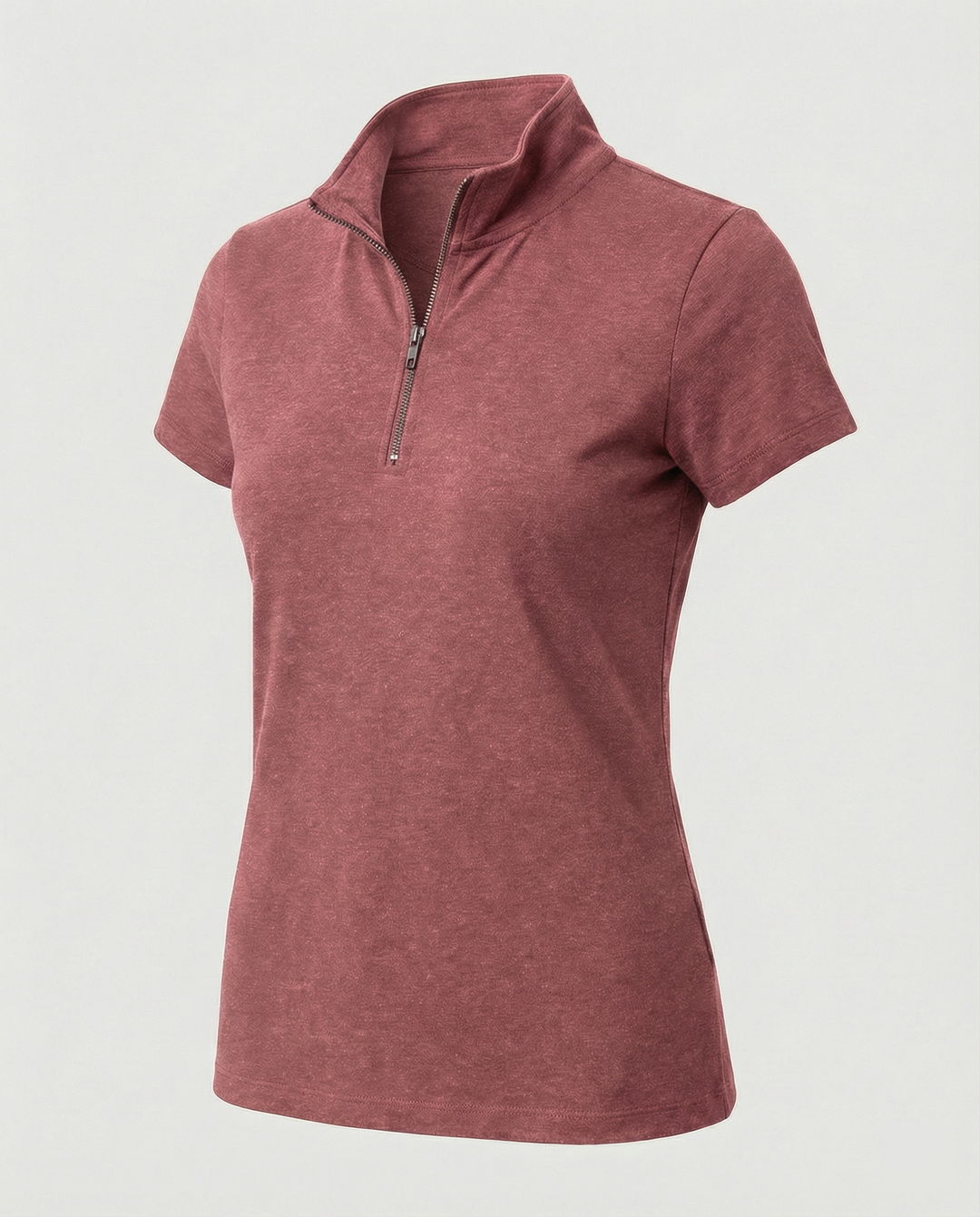 Damen Poloshirt mit kurzem Reißverschluss und figurbetontem Schnitt R&B