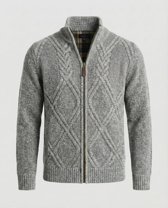 Herren Strickjacke mit Zipper und Muster