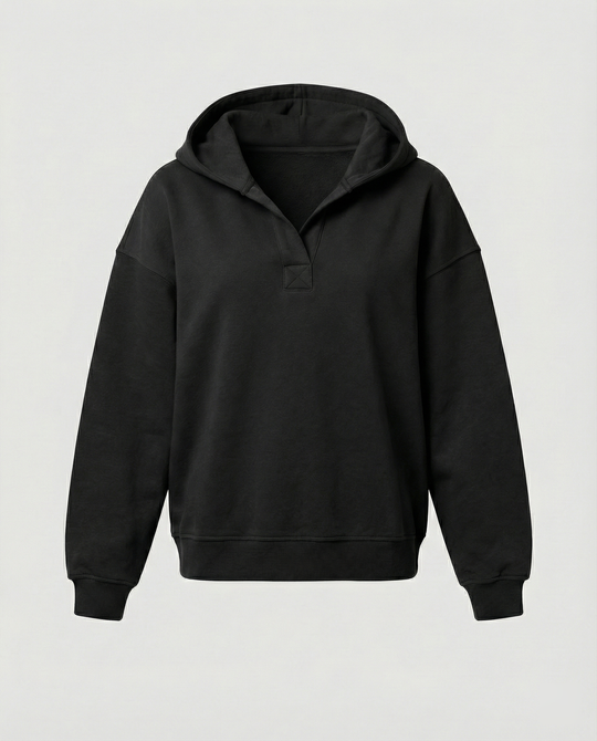 Damen Oversized Kapuzensweatshirt mit lässigem Stehkragen und langen Ärmeln R&B
