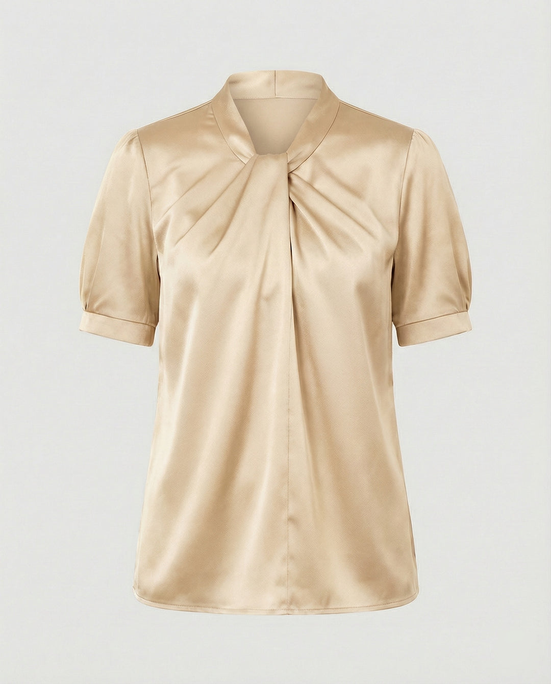 Satin Blusentop Damen mit Krawattenkragen