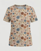 Kurzarmshirt Damen Mit Blumenprint