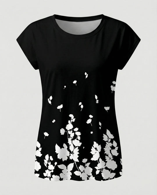 Aquarell Sommerbluse Damen Asymmetrisch