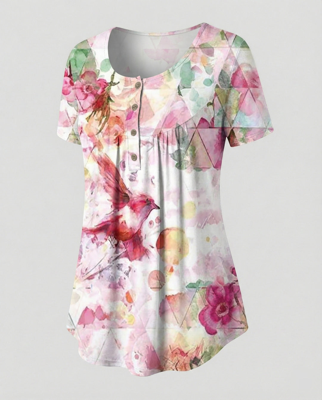 Damen Tunika Damen U-Ausschnitt Print