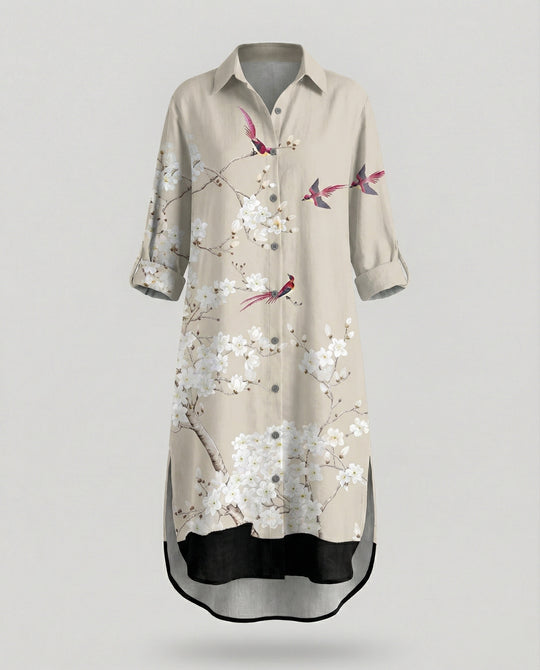 Damen Kaftan Kleid lang Seidenoptik